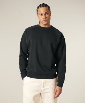 Knoxer black color round neck, crew neck sweatshirt