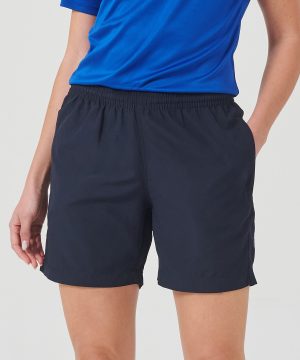 Women's microfibre shorts navy blue and back color