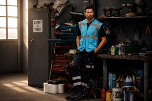 men with hi vis vest