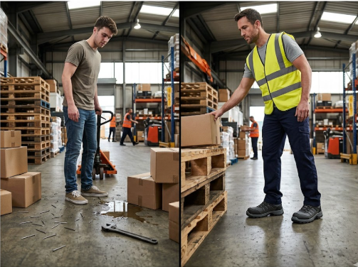 Hidden Dangers of Regular Work Shoes & How Safety Toe Cap Trainers Help